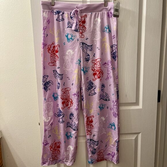 Disney Other - Disney D100 Women’s Fleece Pajama Pants XL Lavender Mickey Music Plush Cozy